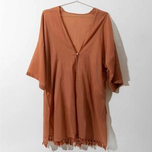 Terra Cotta Duster Swim Cover-Up